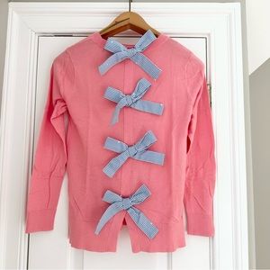 Preppy Feminine Bow Back Sweater
